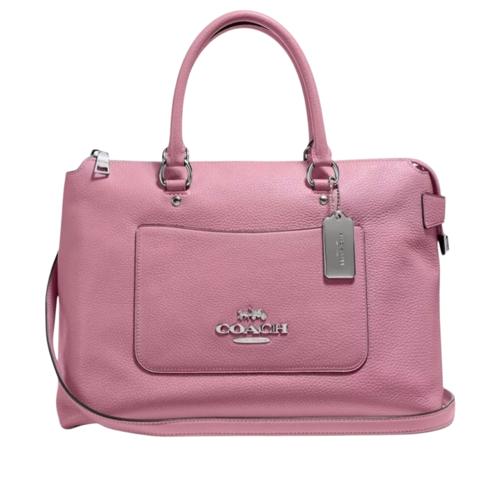 Coach Emma Satchel Crossbody Bag Pebble Leather Petal
